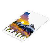 Idaho vorm met berg en wilde bloemen magneet (Linkerzijde)