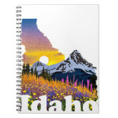Idaho vorm met berg en wilde bloemen notitieboek (Voorkant)