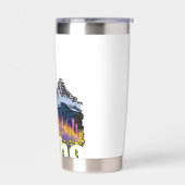 Idaho vorm met berg en wilde bloemen op maat geïsoleerde drinkbeker (Links)