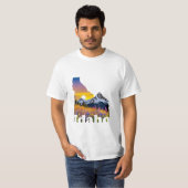 Idaho vorm met berg en wilde bloemen t-shirt (Voorkant volledig)