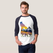 Idaho vorm met berg en wilde bloemen t-shirt (Voorkant volledig)
