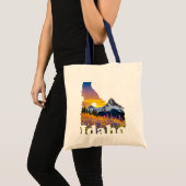 Idaho vorm met berg en wilde bloemen tote bag (Voorkant (product))