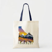 Idaho vorm met berg en wilde bloemen tote bag (Voorkant)