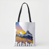 Idaho vorm met berg en wilde bloemen tote bag (Voorkant)