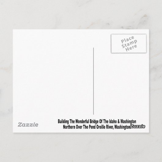Idaho Washington Northern Railroad Bridge Briefkaart (Achterkant)