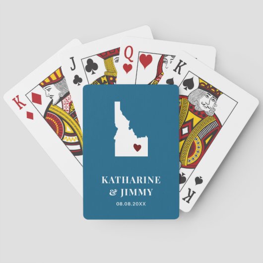 Idaho Wedding Favor Deck of Cards, staatskaart Pokerkaarten (Achterkant)