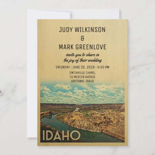 Idaho Wedding Invitation  midden in de eeuw Kaart (Voorkant)