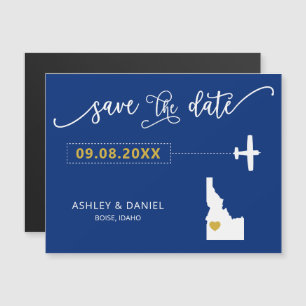 Idaho Wedding Save the Date Kaart, Map Magnetische Uitnodiging