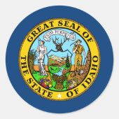 Idahoan Seal, Idaho Ronde Sticker (Voorkant)