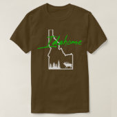Idahome Tree Elk Silhouette-overzicht Cool Idaho T-shirt (Design voorkant)