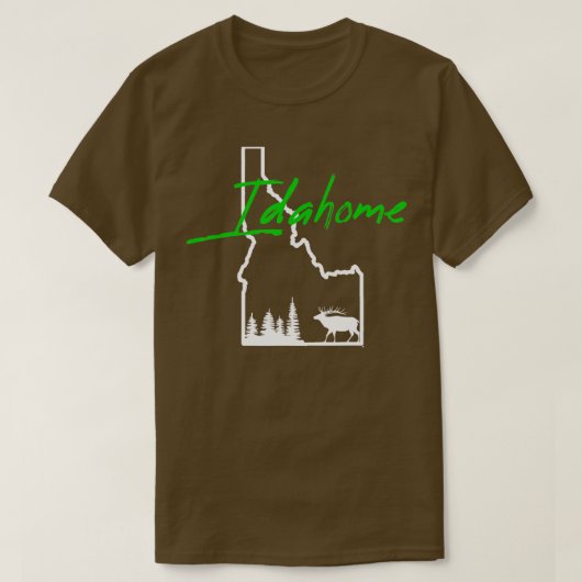 Idahome Tree Elk Silhouette-overzicht Cool Idaho T-shirt (Design voorkant)