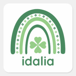 idalia Name Clover Boho Rainbow Vierkante Sticker