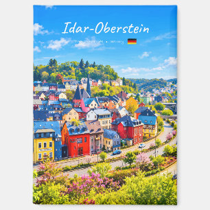 Idar-Oberstein, Duitsland - Kleurrijke Stadsplatte Magneet