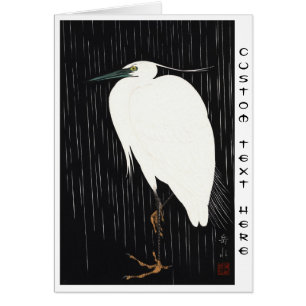 Ide Gakusui White Heron in Rain ukiyo-e japanese