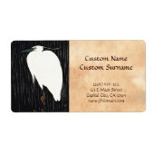 Ide Gakusui White Heron in Rain ukiyo-e japanese Etiket (Voorkant)