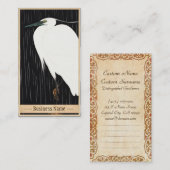 Ide Gakusui White Heron in Rain ukiyo-e japanese Visitekaartje (Voorkant / Achterkant)