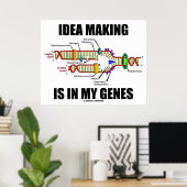 Ideaal maken is in mijn genen (DNA-replicatie) Poster (Thuiskantoor)
