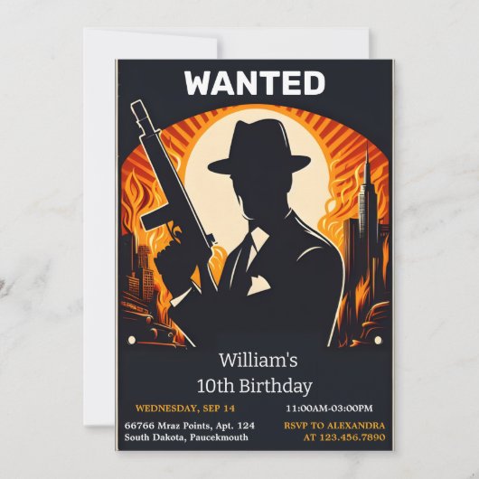 Ideaal Volwassen kinder 90s jongen Retro Maffia 10 Kaart (Voorkant)