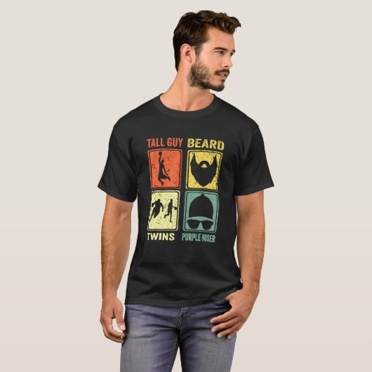 Ideaal voor kinderen Kerel Tall Man Beard Twins Pa T-shirt (Voorkant volledig)