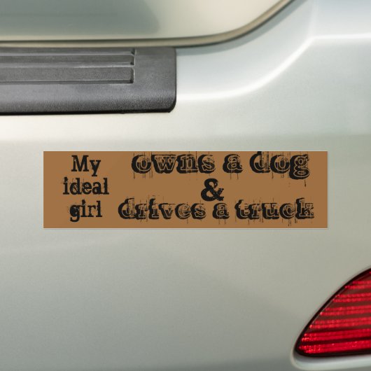 Ideal Girl Bumpersticker (Op auto)