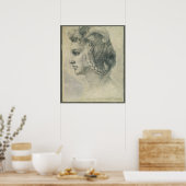 Ideal Head of a Woman van Michelangelo Poster (Keuken)