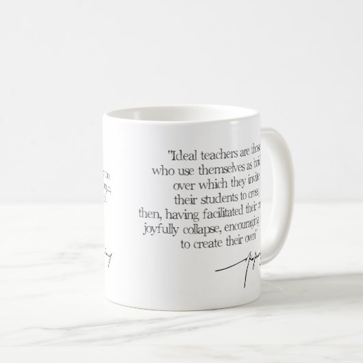 "Ideal Teachers" Nikos Kazantzakis Quote in Greek Koffiemok (Voorkant rechts)