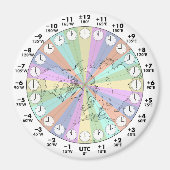 Ideal Time Zones Northern Hemisphere Magneet (Voorkant)