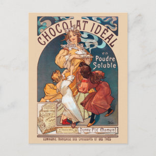 Ideale chocolade Frankrijk Art Nouveau Vintage Wan Briefkaart