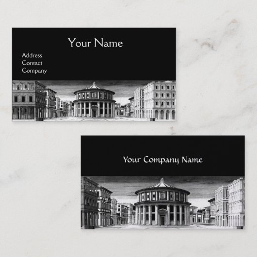 IDEALE CITY, renaissance Architecture, Black White Visitekaartje (Voorkant / Achterkant)