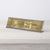 IDEALE CITY, renaissance Architecture / Gold Yello Bureau Naambordje (Voorkant)