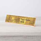 IDEALE CITY, renaissance Architecture / Gold Yello Bureau Naambordje (Voorkant)