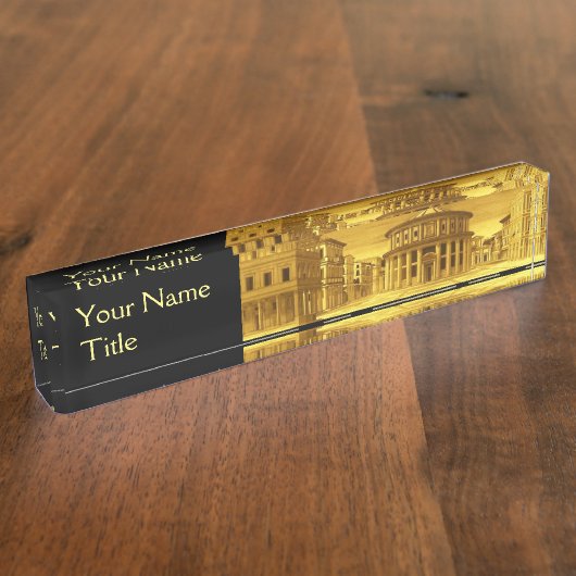 IDEALE CITY, renaissance Architecture / Gold Yello Naambordje (Zijkant)