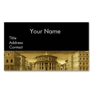 IDEALE CITY, renaissance Architecture / Gold Yello Visitekaartje Magneet