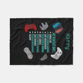 Ideale dag voor persoonlijk games, met controllers fleece deken (Voorkant (Horizontaal))