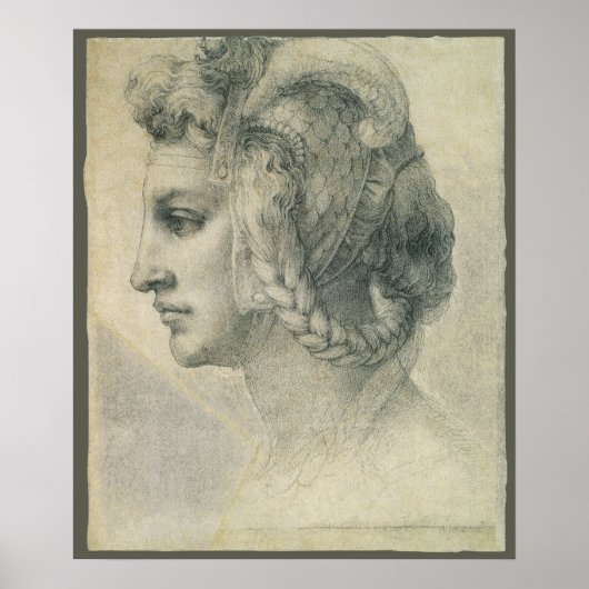 Ideale kop van een vrouw door Michelangelo Poster (Voorkant)