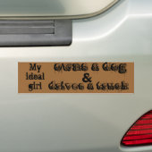 Ideale meisje bumpersticker (Op auto)