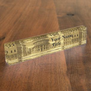 IDEALE STAD,Renaissance Architectuur / Goud Geel Naambordje