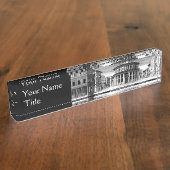 IDEALE STAD, Renaissance Architectuur / Zwart Wit Naambordje (Zijkant)