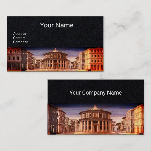 IDEALE STAD, renaissancearchitectuur, zwart papier Visitekaartje (Voorkant / Achterkant)