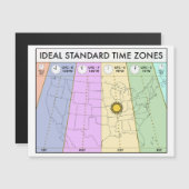 Ideale standaardtijdzones Magnetische Kaart (Voorkant / Achterkant)