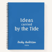 Ideas by the Tide, Beach Notes, Blue Custom Name Notitieboek (Voorkant)