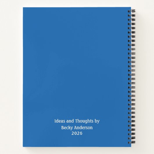 Ideas by the Tide, Beach Notes, Blue Custom Name Notitieboek (Achterkant)