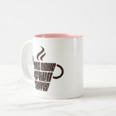 Ideas Come After Coffee – Trendy Vertical  Tweekleurige Koffiemok (Voorkant links)