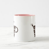 Ideas Come After Coffee – Trendy Vertical  Tweekleurige Koffiemok (Center)