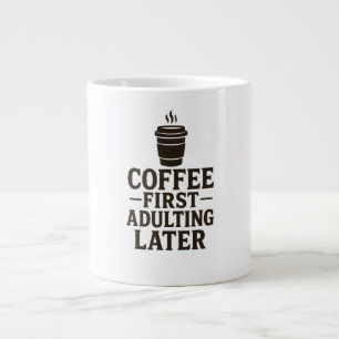 Idee eerst koffie, later volwassen worden grote koffiekop