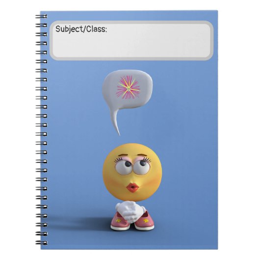 "Idee Emoji" (blauw) Notitieboek (Voorkant)