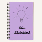 Idee Licht Paarse Schetsboek Notitieboek (Voorkant)