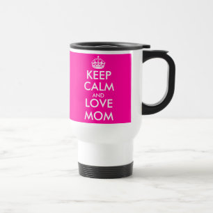 Idee   van de Gift van het moederdag Roze houdt de Reisbeker
