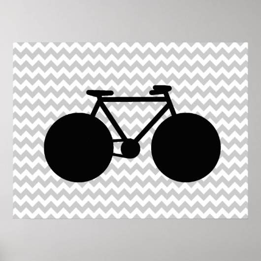 idee van zwart fietsdecor en chevron poster (Voorkant)