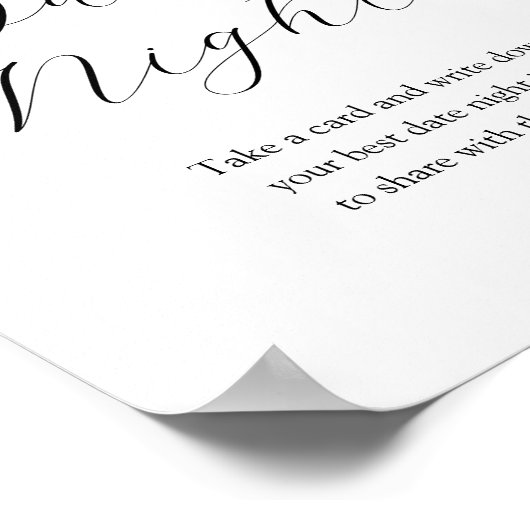 Idee voor datumavond met wilde bloemen bord  poster (Hoek)